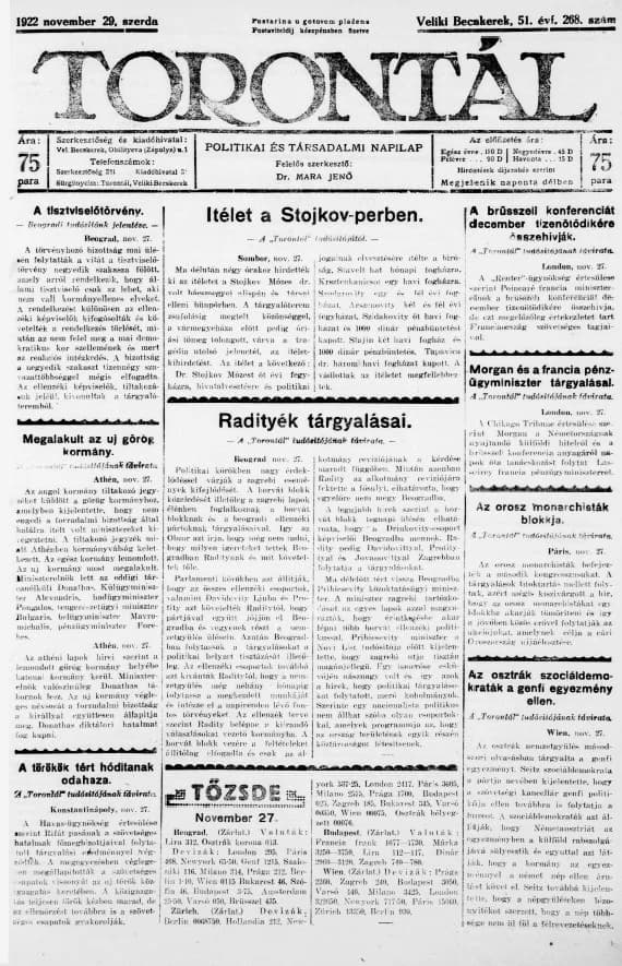 Torontál, 51. évf. 1922. november 29. 268. sz.