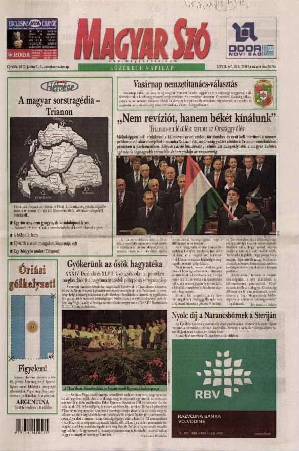 Magyar Szó, 67. évf. 2010. június 5. – 6. 128. sz. 1–48. oldal