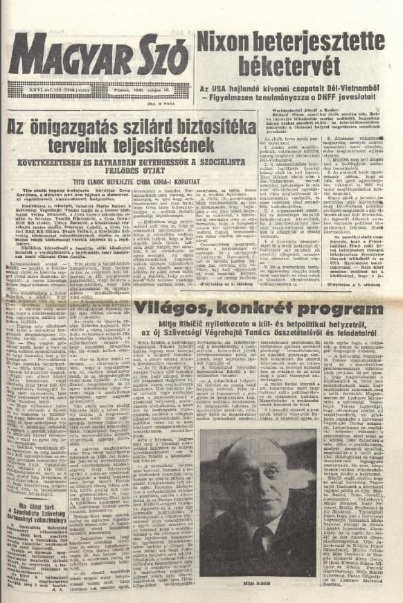 Magyar Szó, 26. évf. 1969. május 16. 132. sz. 1–12. oldal