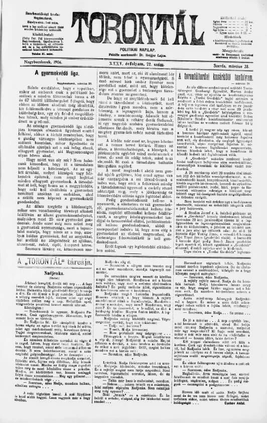 Torontál, 35. évf. 1906. március 28. 72. sz.