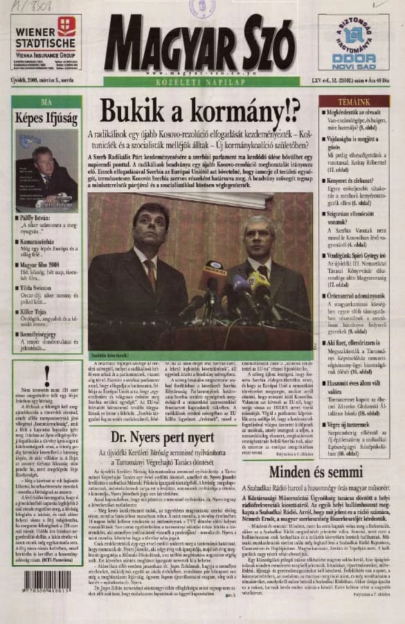 Magyar Szó, 65. évf. 2008. március 5. 52. sz. 1–20. oldal