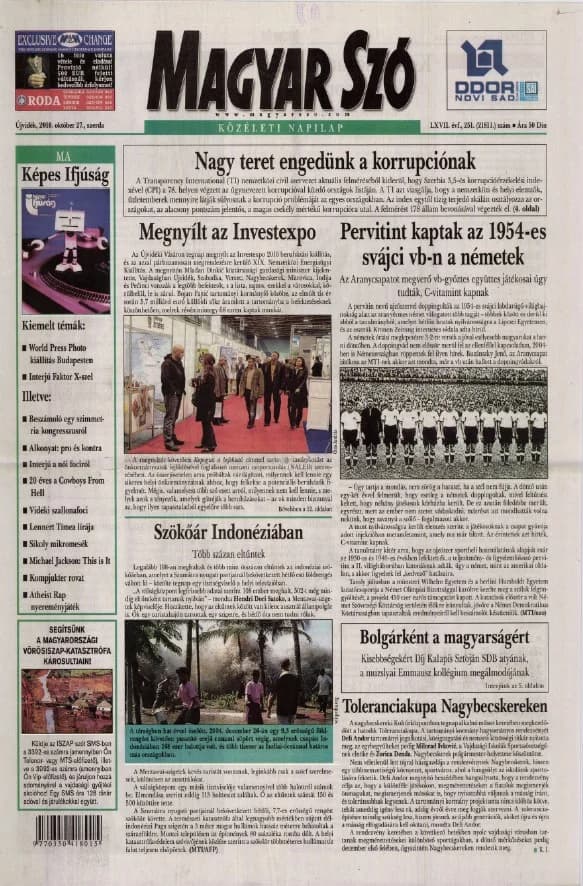 Magyar Szó, 67. évf. 2010. október 27. 251. sz. 1–20. oldal