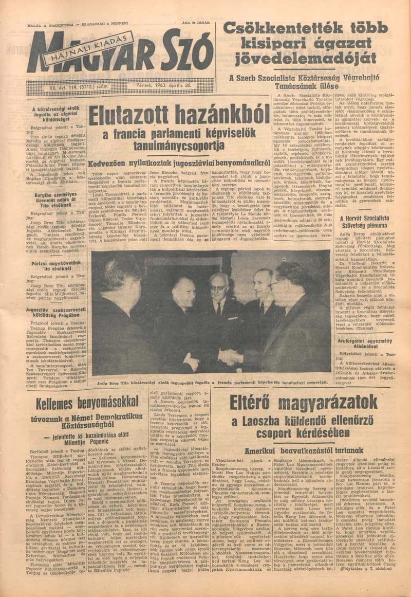 Magyar Szó, 20. évf. 1963. április 26. 114. sz. 1–16. oldal