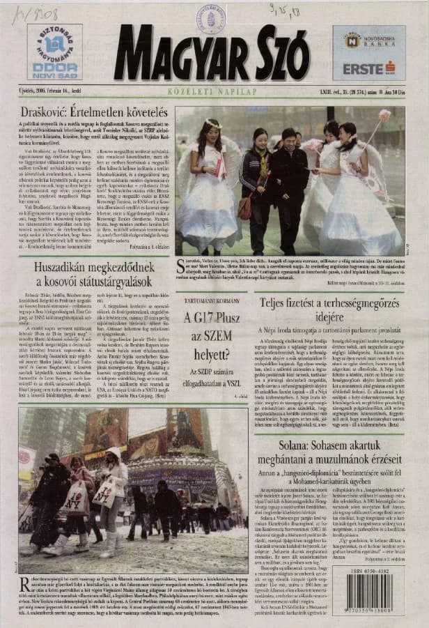 Magyar Szó, 63. évf. 2006. február 14. 35. sz. 1–20. oldal