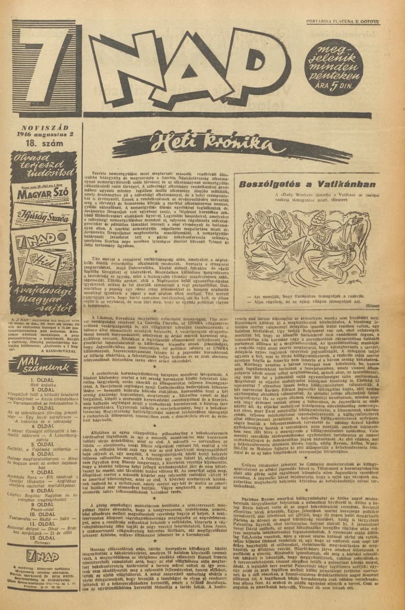 7 Nap, 1. évf. 1946. augusztus 2. 18. sz. 1–12. oldal