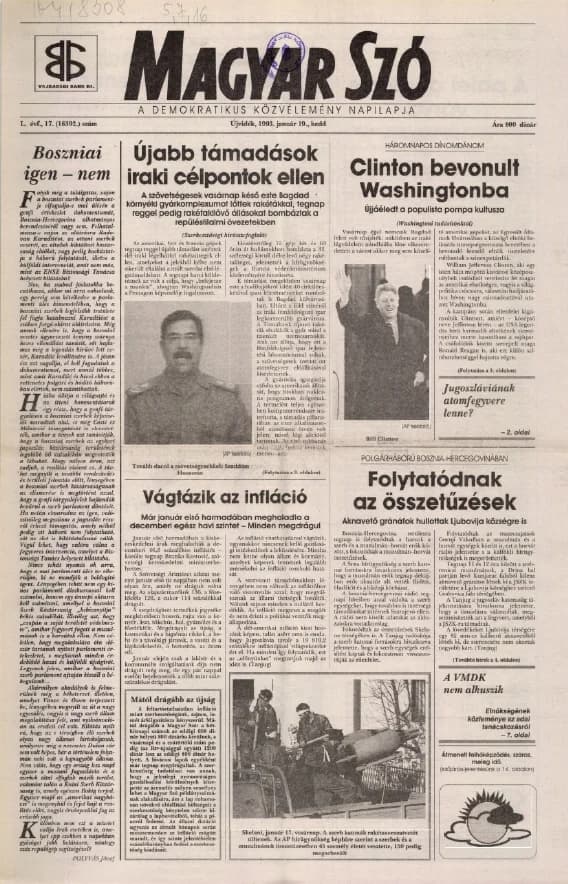 Magyar Szó, 50. évf. 1993. január 19. 17. sz. 1–16. oldal