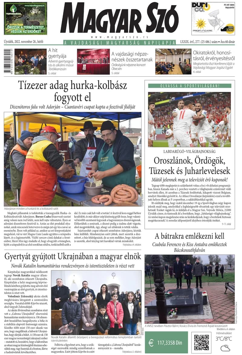 Magyar Szó, 79. évf. 2022. november 28. 277. sz. 1–16. oldal