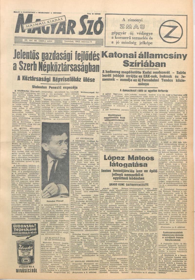 Magyar Szó, 20. évf. 1963. március 9. 66. sz. 1–12. oldal