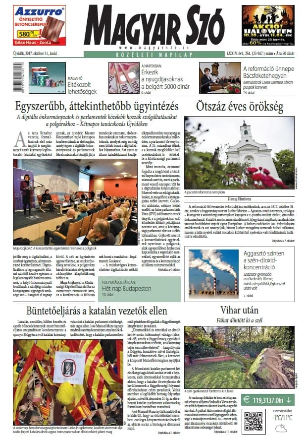 Magyar Szó, 74. évf. 2017. október 31. 254. sz. 1–20. oldal