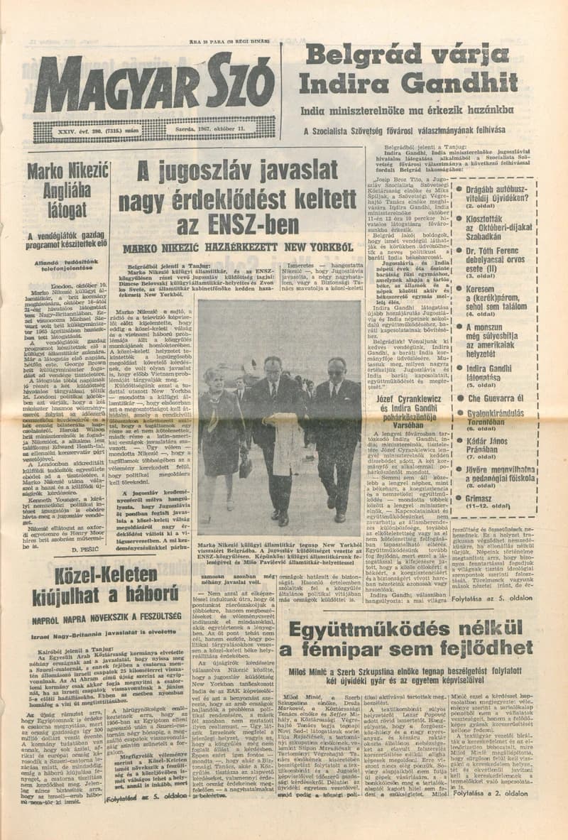 Magyar Szó, 24. évf. 1967. október 11. 280. sz. 1–16. oldal