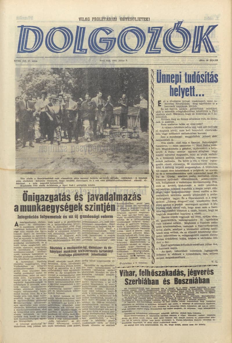 Dolgozók, 19. évf. 1965. július 9. 27. sz.