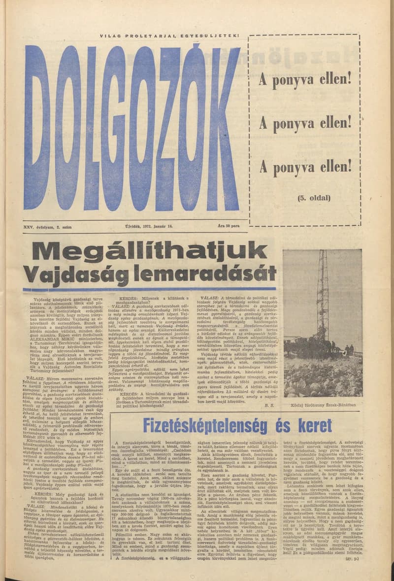 Dolgozók, 26. évf. 1972. január 14. 2. sz.
