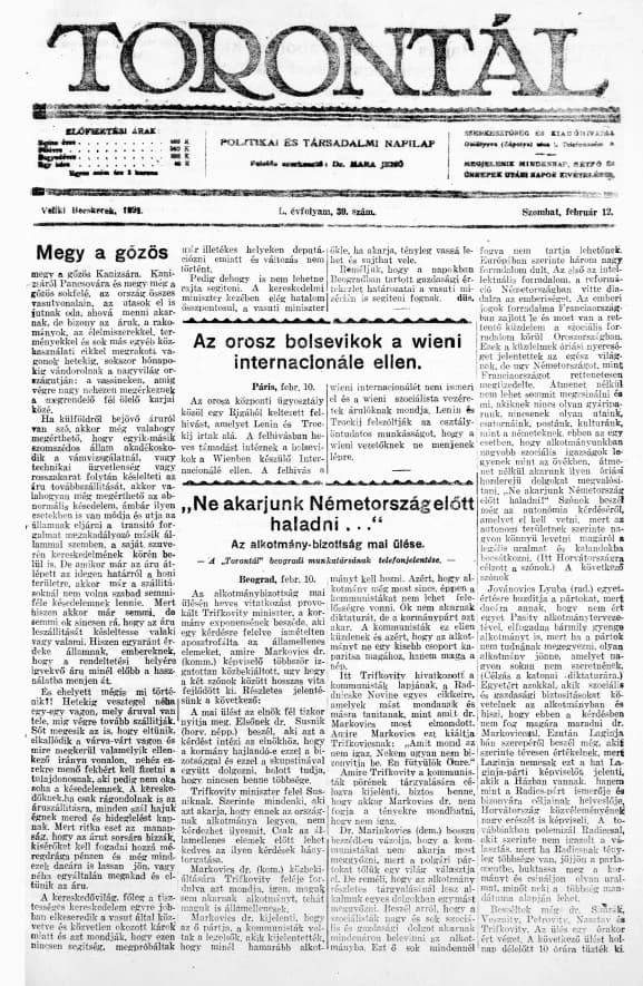 Torontál, 50. évf. 1921. február 12. 30. sz.