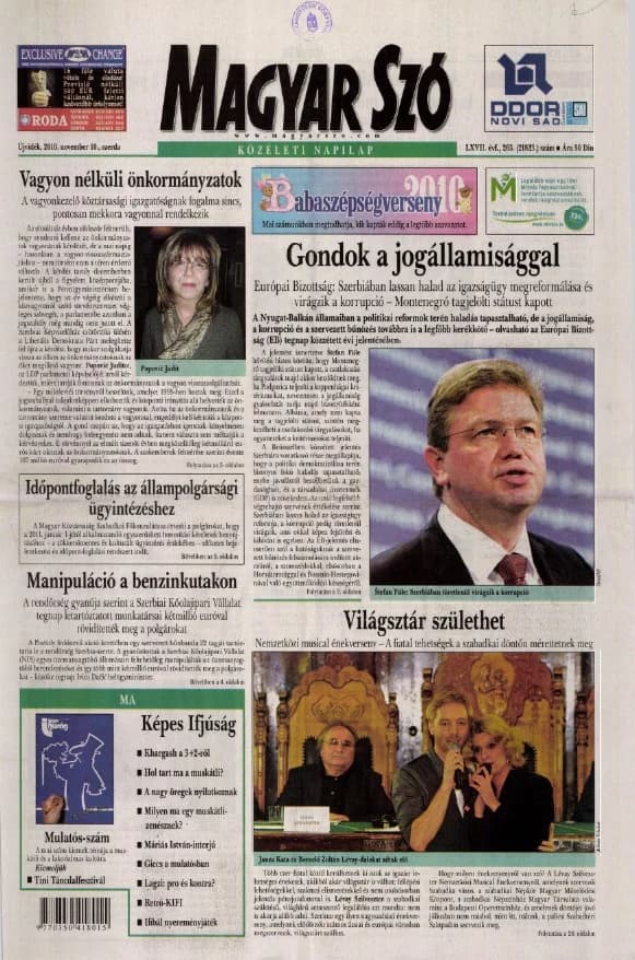 Magyar Szó, 67. évf. 2010. november 10. 263. sz. 1–20. oldal