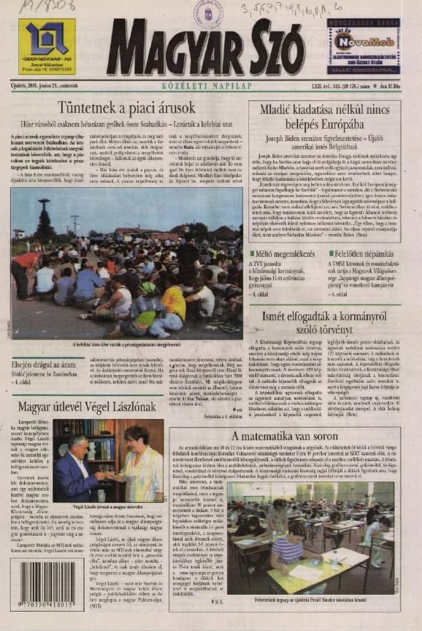 Magyar Szó, 62. évf. 2005. június 23. 145. sz. 1–20. oldal