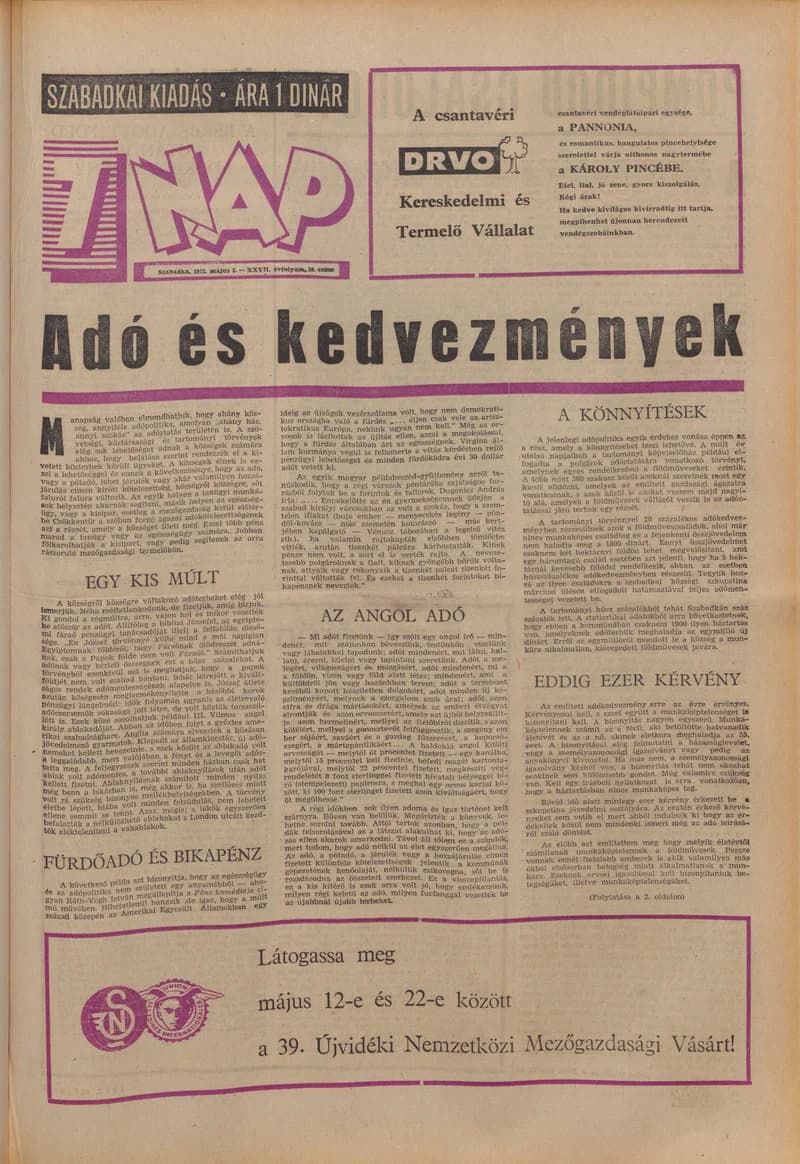 7 Nap, 27. évf. 1972. május 5. 18. sz. 1–28. oldal