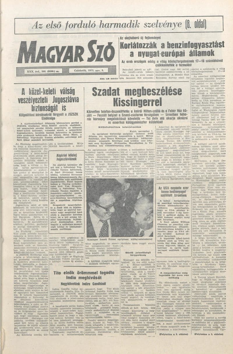 Magyar Szó, 30. évf. 1973. november 8. 308. sz.