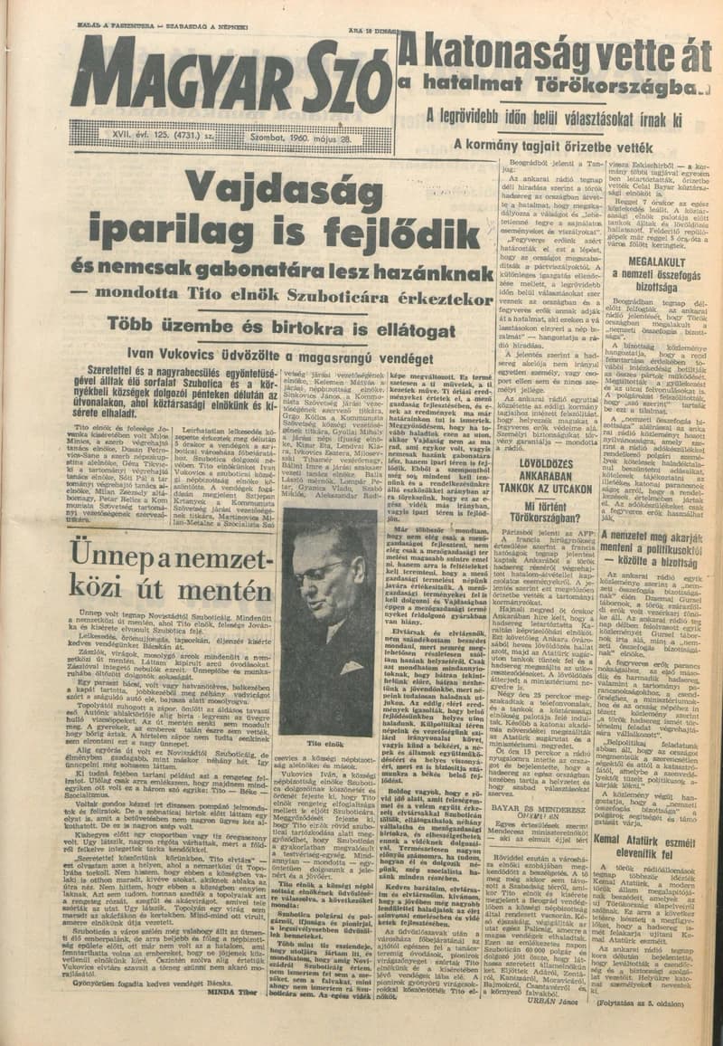 Magyar Szó, 17. évf. 1960. május 28. 125. sz. 1–16. oldal