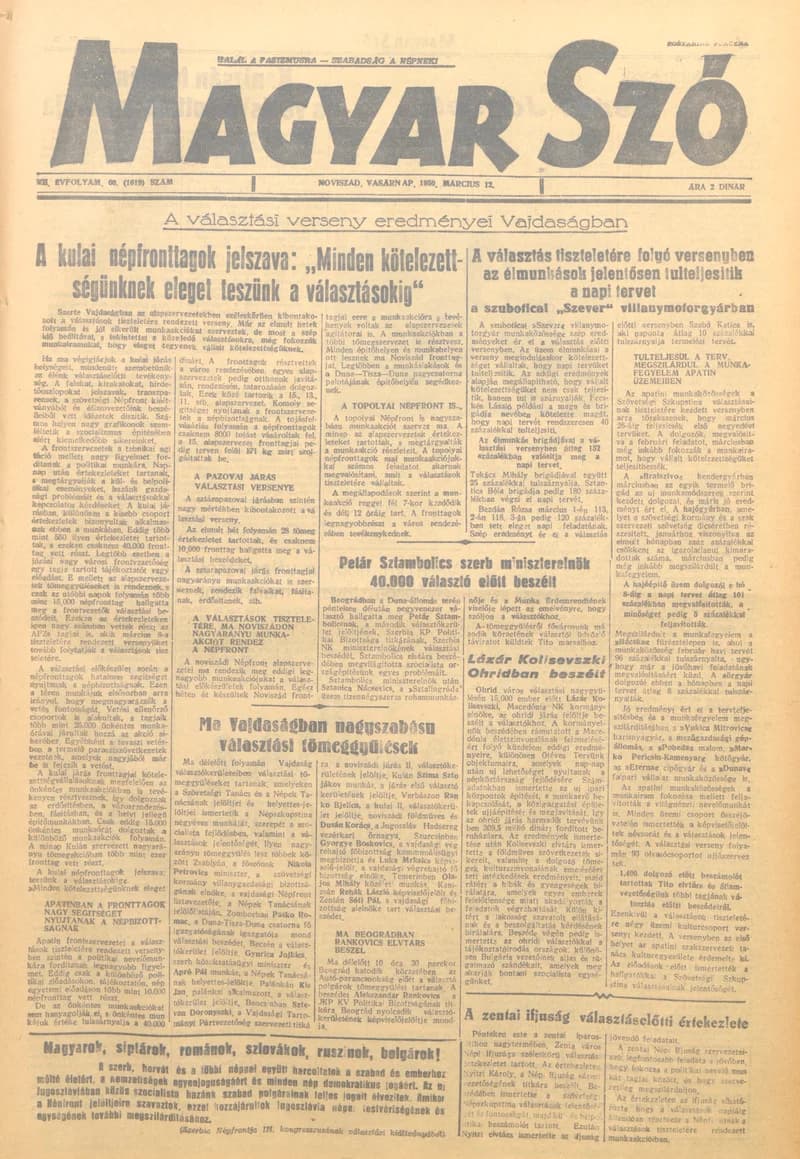 Magyar Szó, 7. évf. 1950. március 12. 60. sz. 1–4. oldal