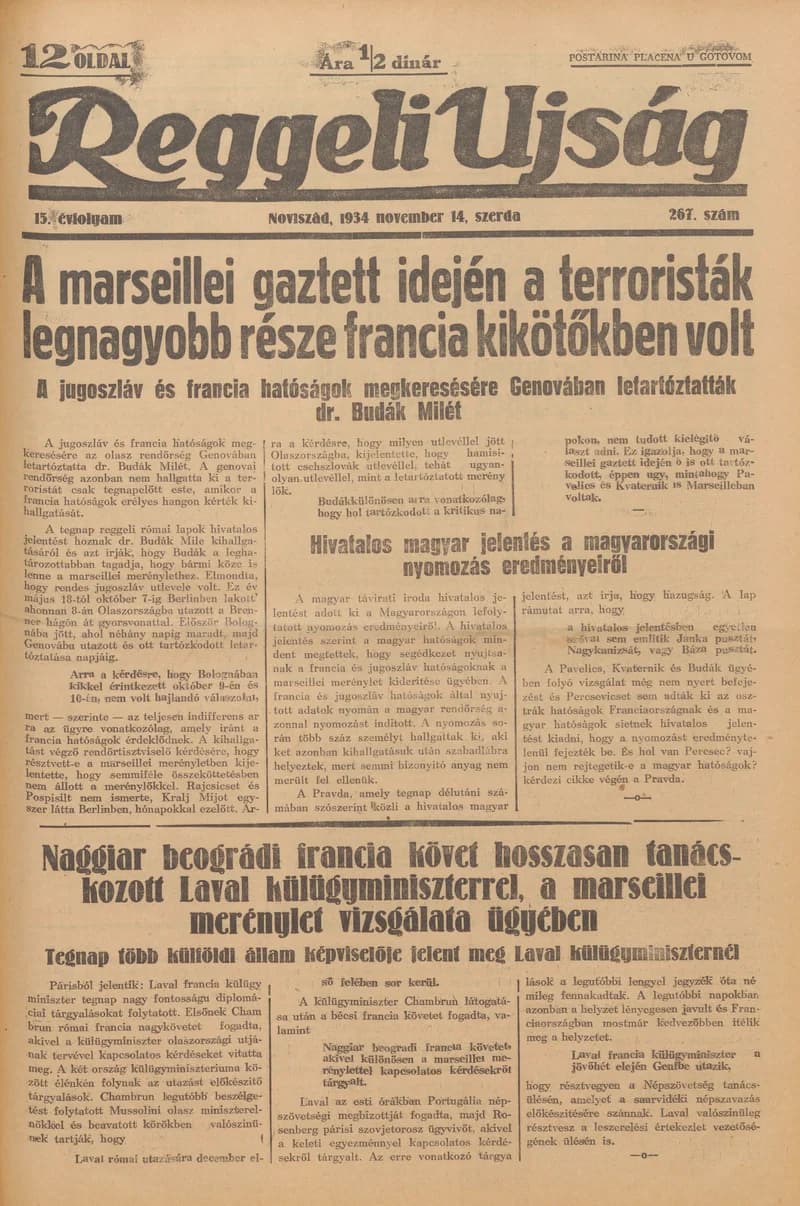 Reggeli Újság, 15. évf. 1934. november 14. 267. sz.