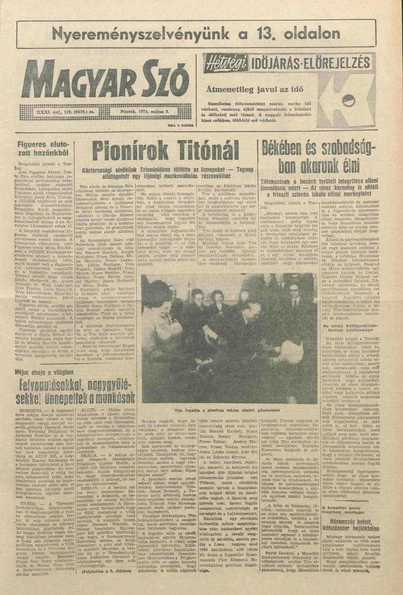 Magyar Szó, 31. évf. 1974. május 3. 119. sz. 1–16. oldal