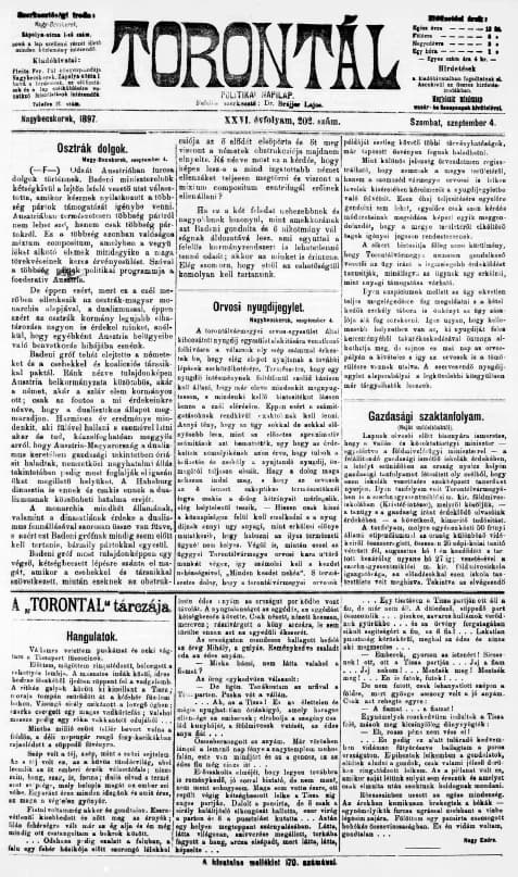 Torontál, 26. évf. 1897. szeptember 4. 202. sz.