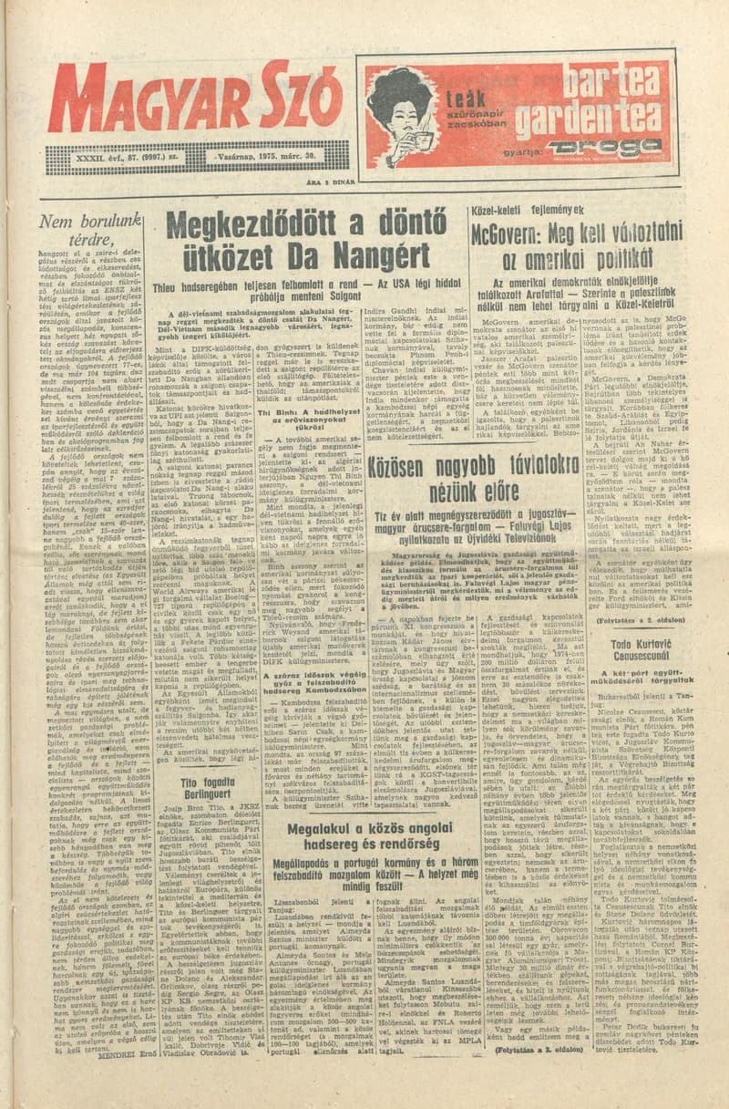 Magyar Szó, 32. évf. 1975. március 30. 87. sz.