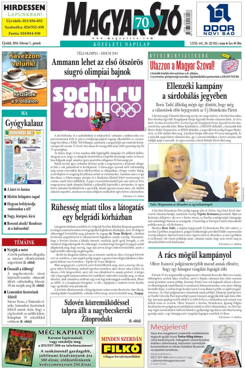 Magyar Szó, 71. évf. 2014. február 7. 30. sz. 1–16. oldal