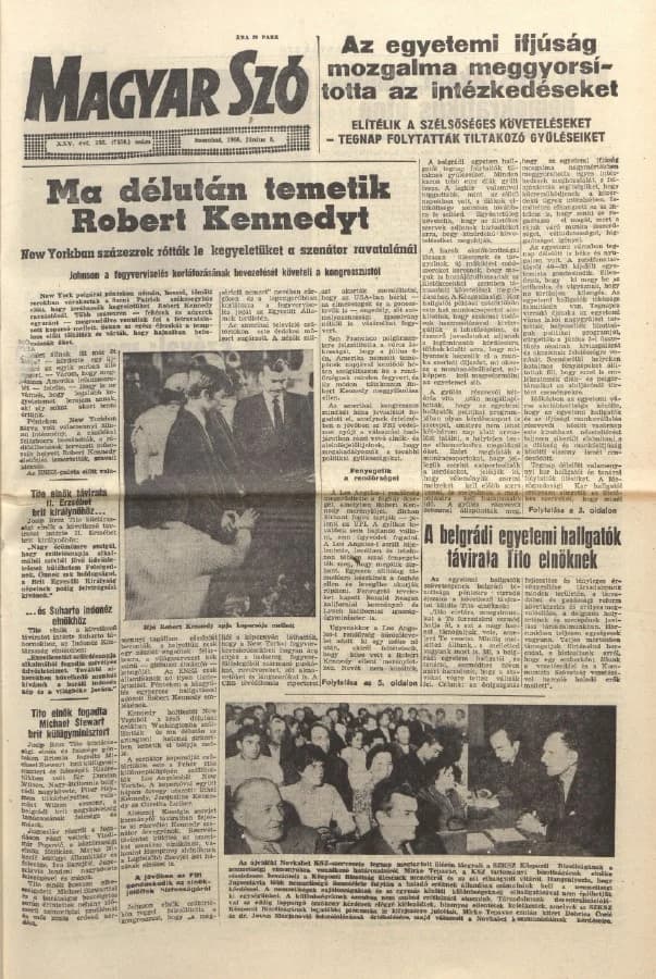 Magyar Szó, 25. évf. 1968. június 8. 156. sz. 1–20. oldal