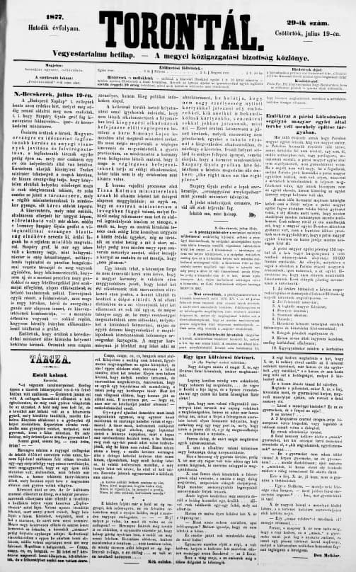 Torontál, 6. évf. 1877. július 19. 29. sz.