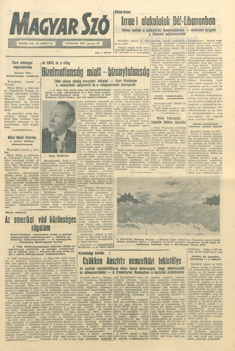 Magyar Szó, 32. évf. 1975. január 16. 14. sz.