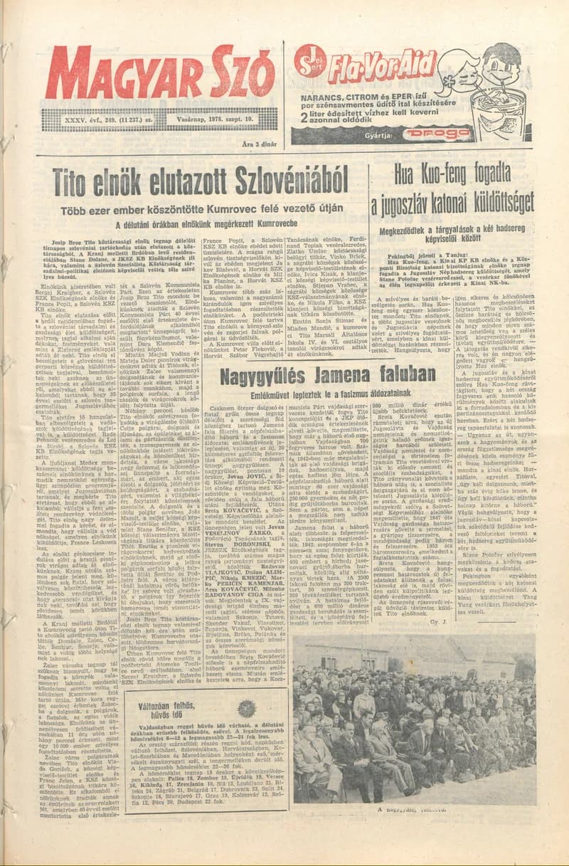 Magyar Szó, 35. évf. 1978. szeptember 10. 249. sz. 1–28. oldal