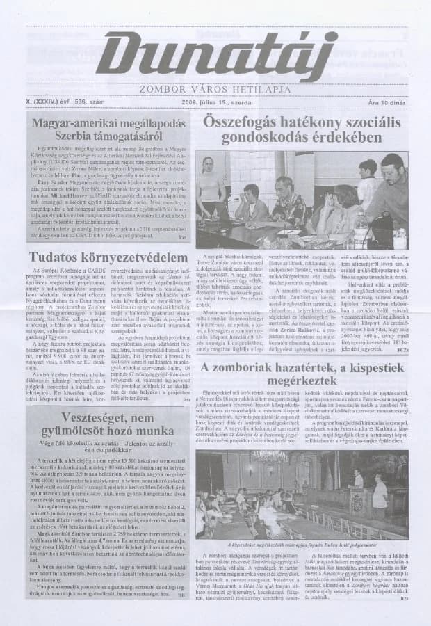 Dunatáj, 11. évf. 2009. július 15. 536. sz.