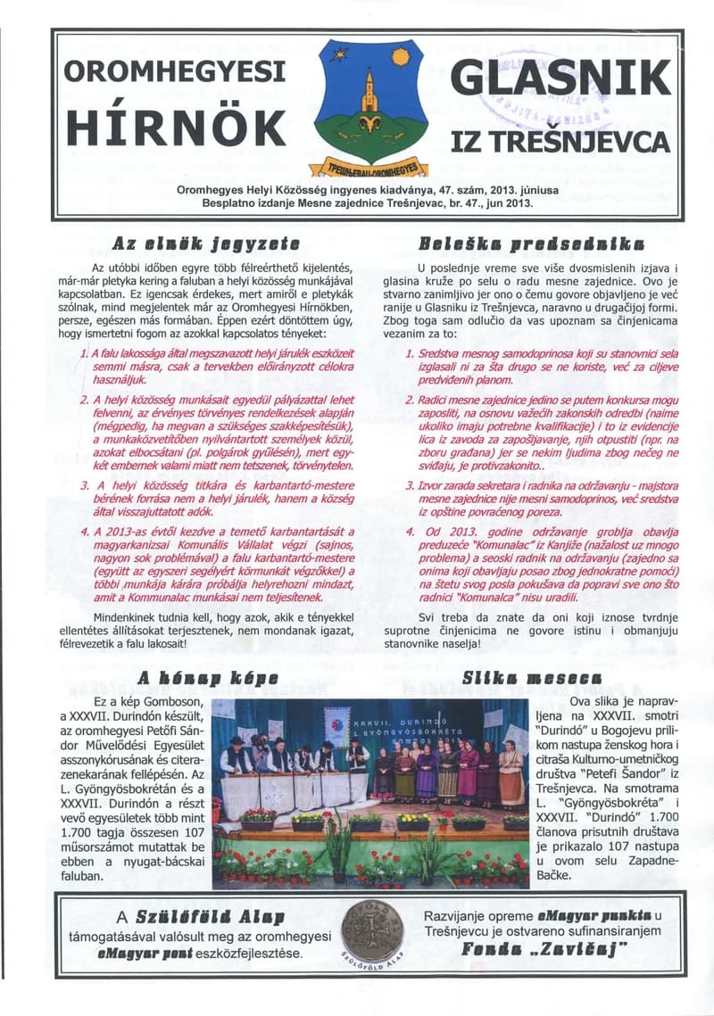 Oromhegyesi Hínök 2013. június. 47. sz.