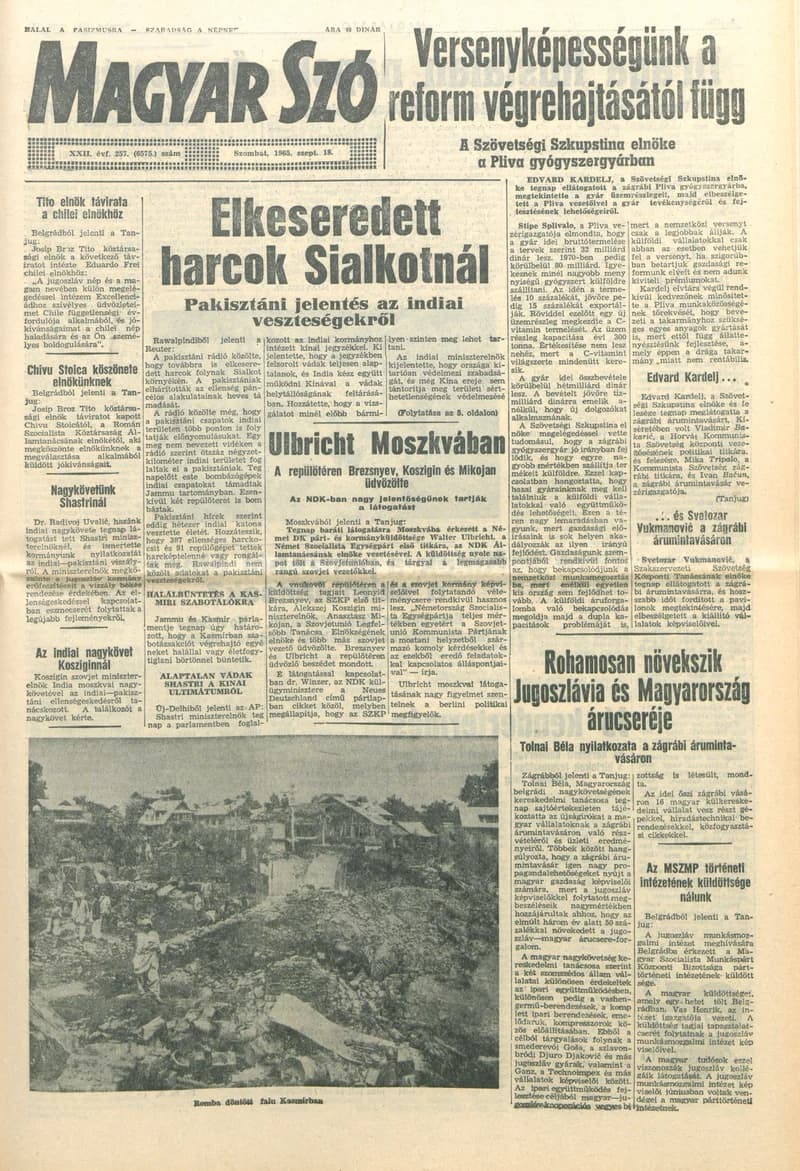 Magyar Szó, 22. évf. 1965. szeptember 18. 257. sz. 1–12. oldal