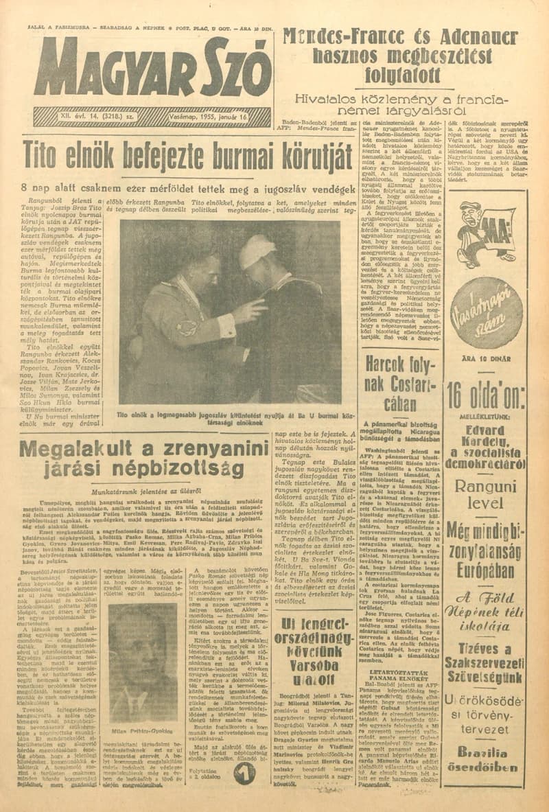Magyar Szó, 12. évf. 1955. január 16. 14. sz. 1–18. oldal