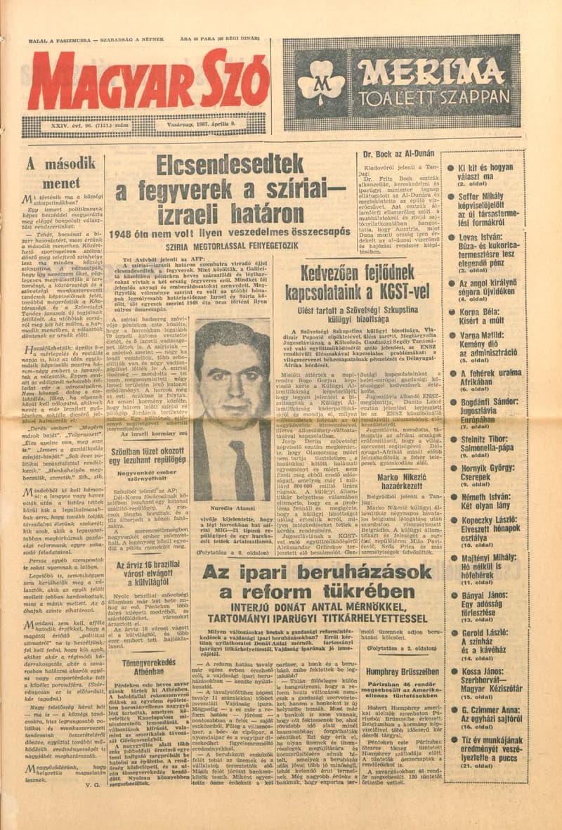 Magyar Szó, 24. évf. 1967. április 9. 96. sz. 1–24. oldal
