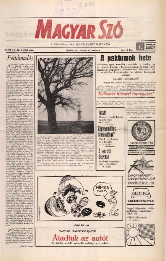 Magyar Szó, 48. évf. 1991. március 31. 88. sz. 1–32. oldal