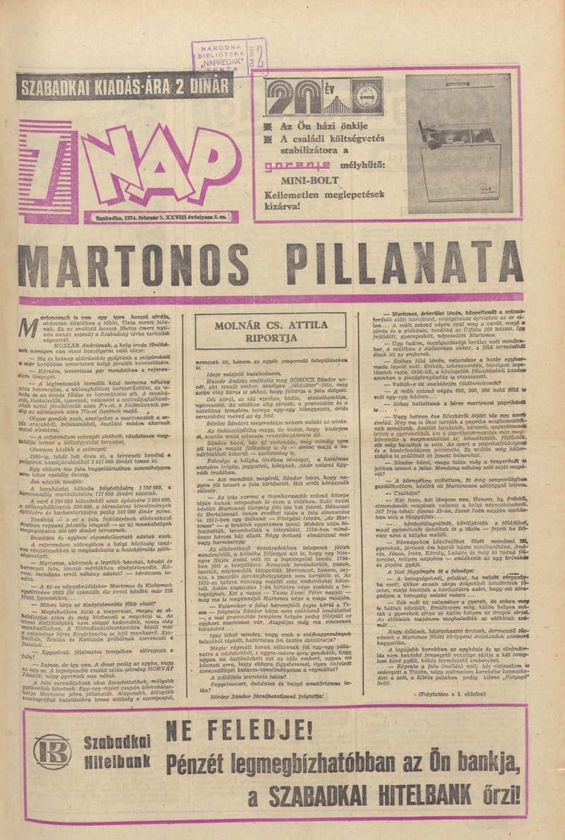 7 Nap, 29. évf. 1974. február 1. 5. sz. 1–32. oldal