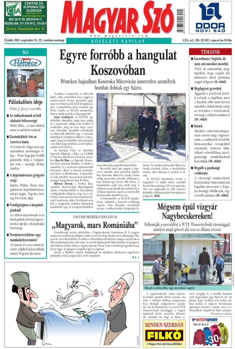 Magyar Szó, 70. évf. 2013. szeptember 21. – 22. 220. sz. 1–44. oldal