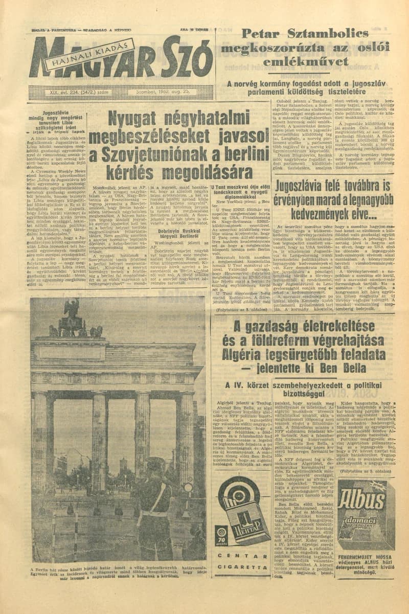 Magyar Szó, 19. évf. 1962. augusztus 25. 234. sz. 1–12. oldal