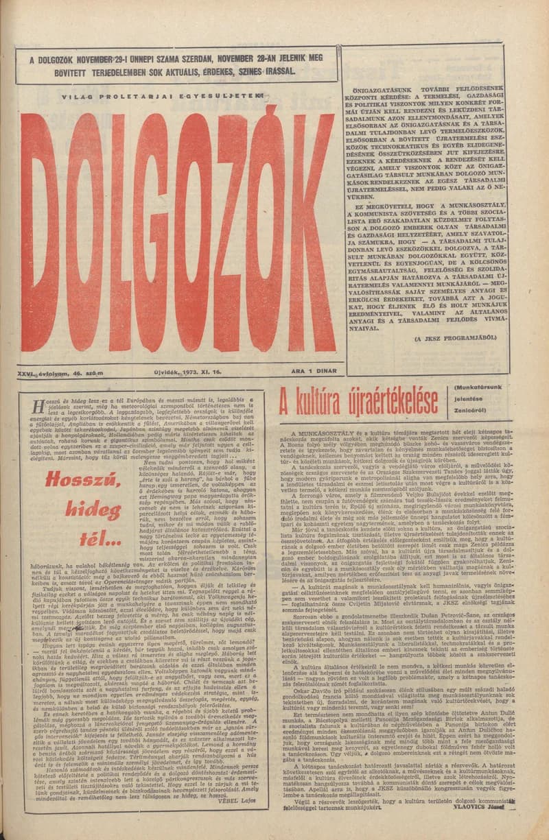 Dolgozók, 27. évf. 1973. november 16. 46. sz.