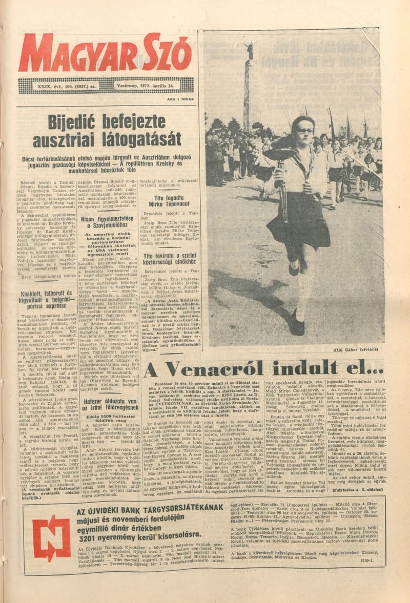 Magyar Szó, 29. évf. 1972. április 16. 105. sz. 1–28. oldal