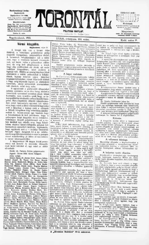 Torontál, 32. évf. 1903. május 19. 113. sz.