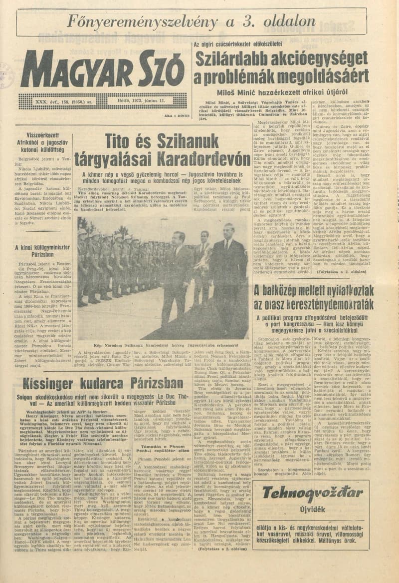 Magyar Szó, 30. évf. 1973. június 11. 158. sz. 1–10. oldal
