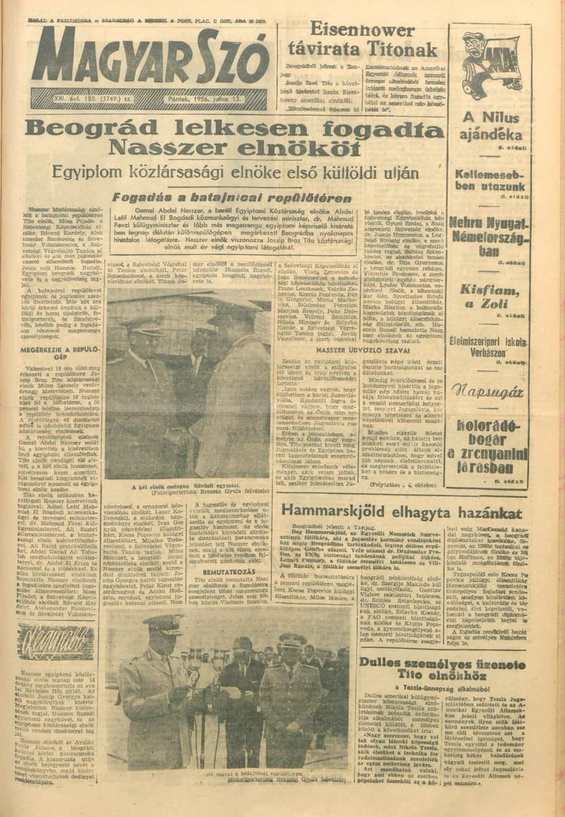 Magyar Szó, 13. évf. 1956. július 13. 188. sz. 1–8. oldal