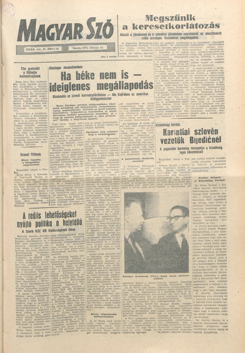 Magyar Szó, 32. évf. 1975. február 12. 41. sz.