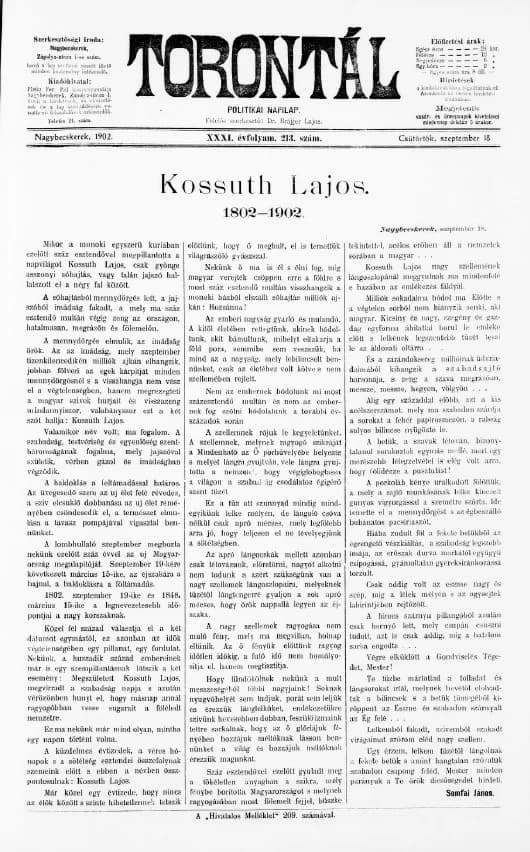 Torontál, 31. évf. 1902. szeptember 18. 213. sz.