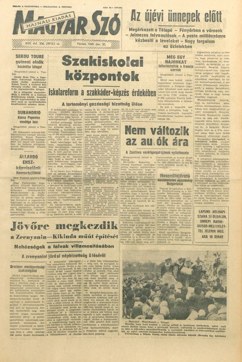 Magyar Szó, 17. évf. 1960. december 30. 306. sz. 1–24. oldal