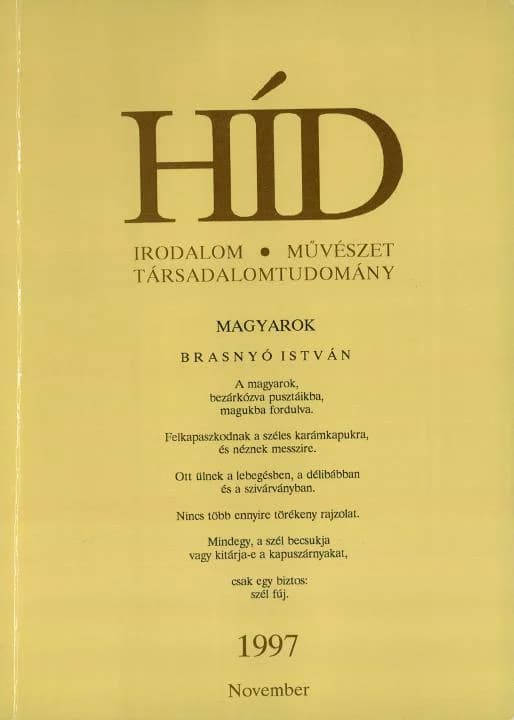 Híd, 61. évf. 1997. november. 11. sz. 761–856. oldal
